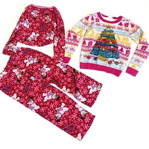 Festive Christmas Kids Frosty Pajama Set & holiday Sweater